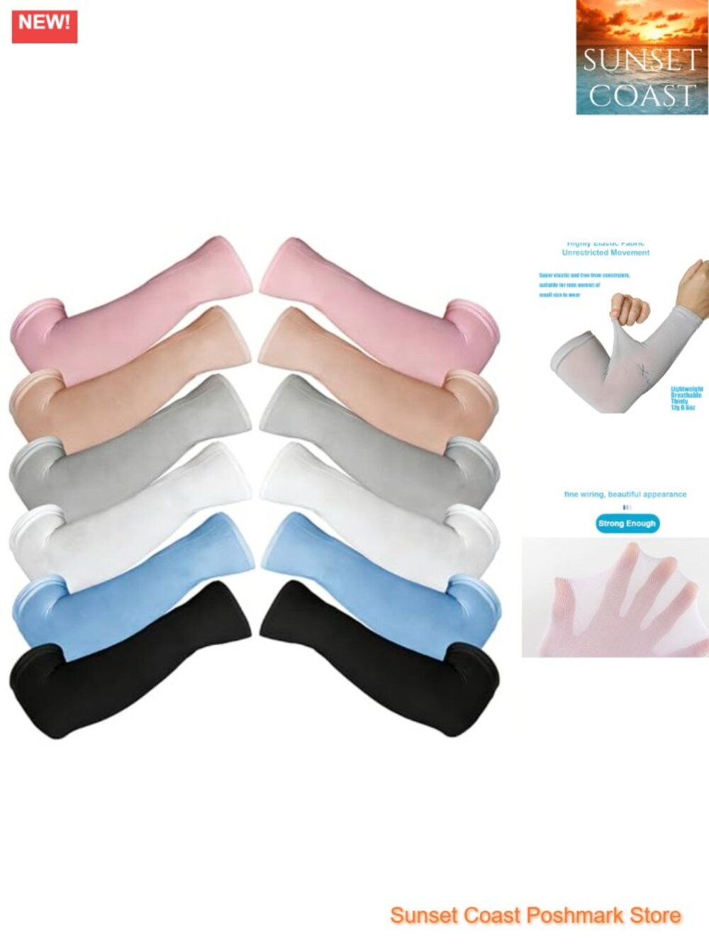 UV Protection Arm Sleeves UPF 50+ Cooling Compression Tattoo Cover Up (6 Pairs)